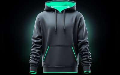 Men&#039;s blank hoodie mockup_hanging blank hoodie on the neon effect_premium blank hoodie with neon