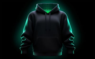 Men&#039;s blank hoodie mockup with neon action