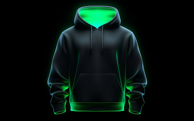 Mockup di felpa con cappuccio vuota con azione al neon