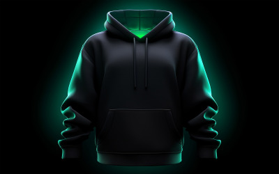 Mockup voor heren met capuchon en neonactie