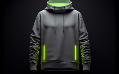 Mockup voor herenhoodie met neon action_hanging blank hoodie op de neon effect_premium blank