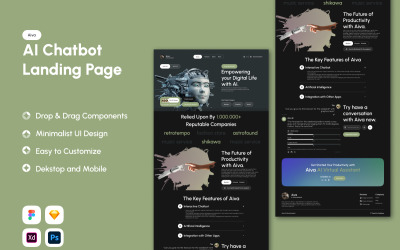 Aiva - цільова сторінка чат-бота AI V1