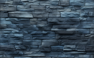 Ciemna teksturowana ściana kamienna_ciemnoniebieska ściana kamienna_niebieski wzór kamienia_teksturowany wzór kamienia