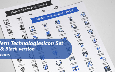 Conjunto de ícones de tecnologias modernas
