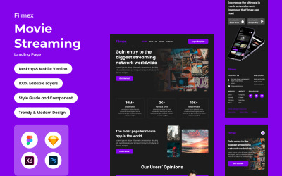 Filmex - Filmströmmande landningssida V1