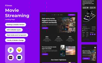 Filmex - Movie Streaming Landing Page V1
