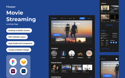 Flixster – Цільова сторінка потокового передавання фільмів V2