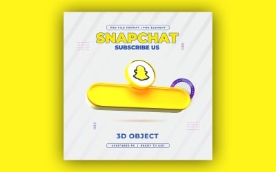 Follow Us On Snapchat Profile Social Media 3D Rander Ber Template