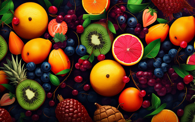 Fruits pattern background_tropical