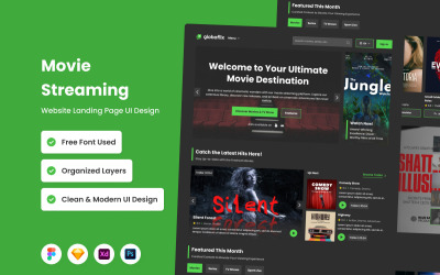 Globaflix — целевая страница потокового кино