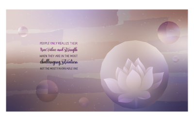 Inspirational Backgrounds 14400x8100px With Lotus And Quote About Inner Strength