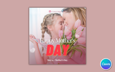 Modelo de mídia social para dia das mães 07 - editável no Canva
