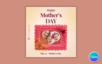Plantilla 12 para redes sociales del Día de la Madre: editable en Canva