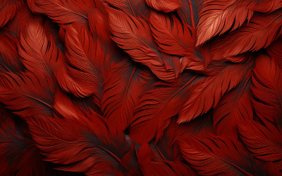 Premium pióra wzór tło_czerwone luksusowe pióra tło_luksusowy wzór piór
