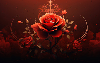 Premium rode roos achtergrond_achtergrond met rode roos_achtergrond met rozen