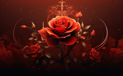 Sfondo_rosa rossa premium con sfondo_rosa rossa con rose