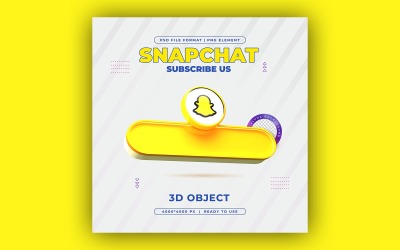 Следуйте за нами в профиле Snapchat в социальных сетях. 3D-шаблон Rander Ber.