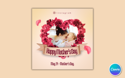 Szablon 10 w mediach społecznościowych na Dzień Matki — można edytować w serwisie Canva