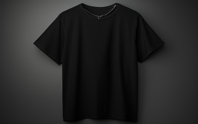 T-shirt nera design_blank T-shirt mockup da uomo