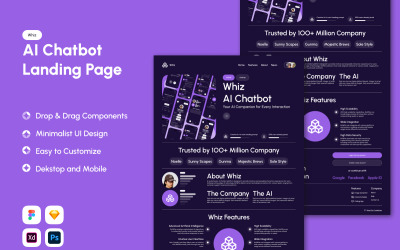 Whizz - Página inicial do AI Chatbot V1