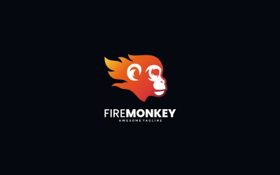 Logo colorato sfumato scimmia fuoco 1