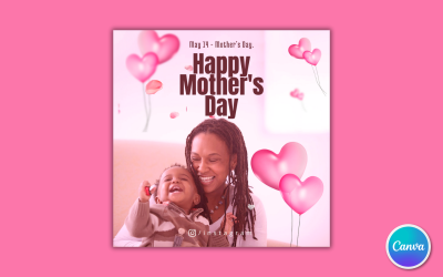 Plantilla 26 para redes sociales del Día de la Madre: editable en Canva