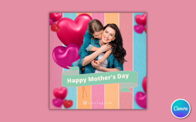 Plantilla 30 para redes sociales del Día de la Madre: editable en Canva