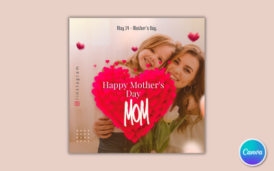 Plantilla 22 para redes sociales del Día de la Madre: editable en Canva