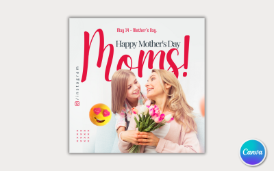 Szablon 23 w mediach społecznościowych na Dzień Matki — można edytować w serwisie Canva