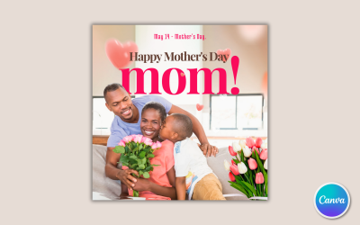 Szablon 25 w mediach społecznościowych na Dzień Matki — można edytować w serwisie Canva