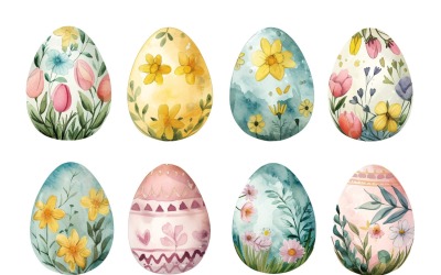 Colourful Watercolour Decorative Easter Egg 114