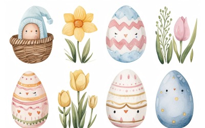 Uova decorative con un cappello sugli occhi vicino all&amp;#39;uovo di Pasqua gigante 118