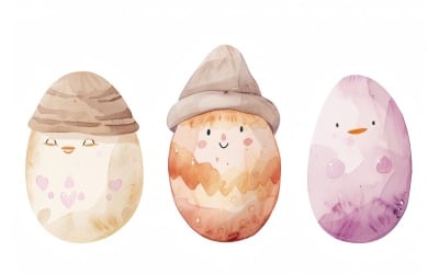 Barevné akvarelové dekorativní velikonoční vajíčko 187