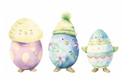 Színes akvarell dekoratív húsvéti tojás 185