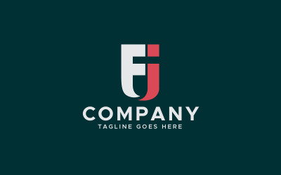 Fj letter minimal logo design template