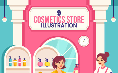 9 Ilustração de loja de cosméticos