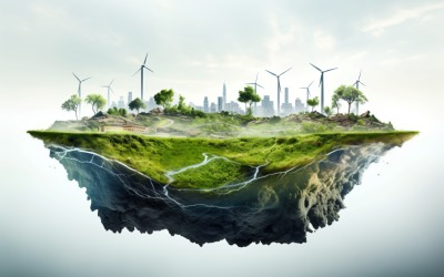 Molino de viento Energía verde Industria sostenible 67