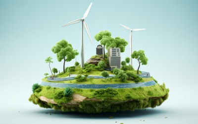 Molino de viento Energía verde Industria sostenible 79