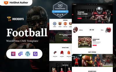 Rockboys - Fotbalové, fotbalové a sportovní kluby Víceúčelové téma WordPress Elementor