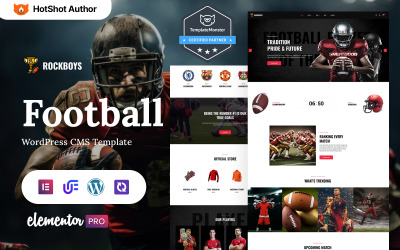 Rockboys - Fotbalové, fotbalové a sportovní kluby Víceúčelové téma WordPress Elementor