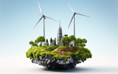 Větrný mlýn Zelená energie Udržitelný průmysl 78