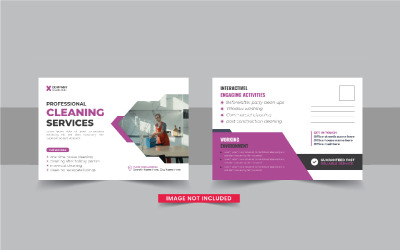 Cleaning service postcard or Cleaning service eddm postcard template design layout
