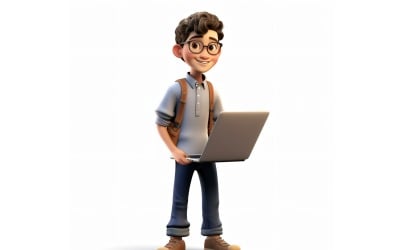 3D Character Boy Software Developer relevante omgeving 3