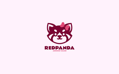 Kırmızı Panda Basit Maskot Logosu 2