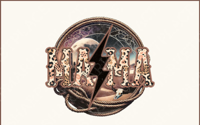 Mama Western Lightning Bolt PNG, mors dag sublimering, Cowgirl &amp;amp; Country Designs