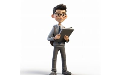 Personagem 3D Criança Menino Professor com ambiente relevante 2