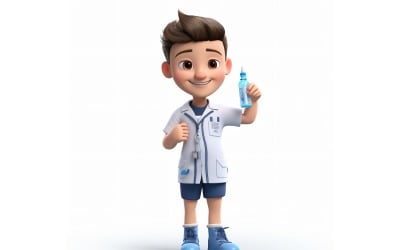 Personaje de Pixar 3D Niño Enfermero con entorno relevante 2