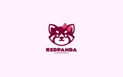 Rode Panda eenvoudig mascottelogo 2