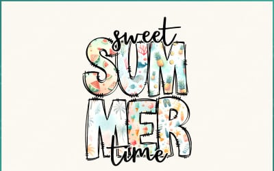 Sweet Summer Time PNG, Retro Trendy Designs, Women&#039;s Summer Sublimation File, Digital Download