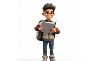 3D Character Boy grafikus tervező megfelelő környezettel 3
